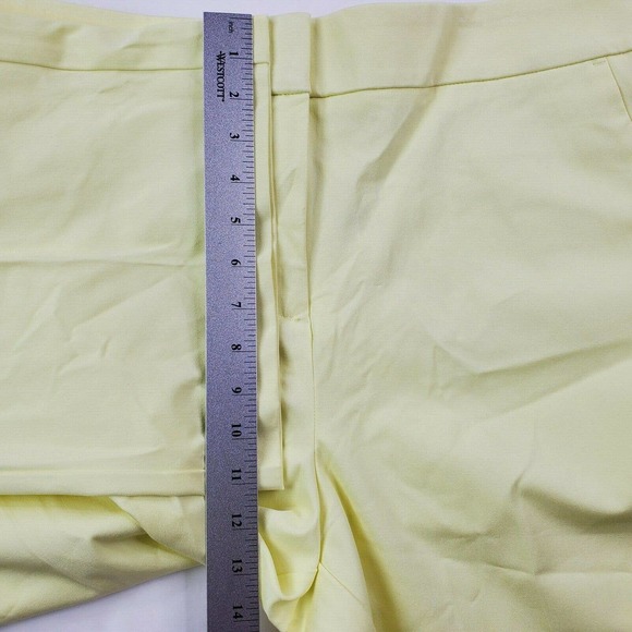 Ann Taylor Loft Womens Dress Pants Trousers SZ 14 Solid Yellow Wide Leg Crop NWT - Picture 10 of 11